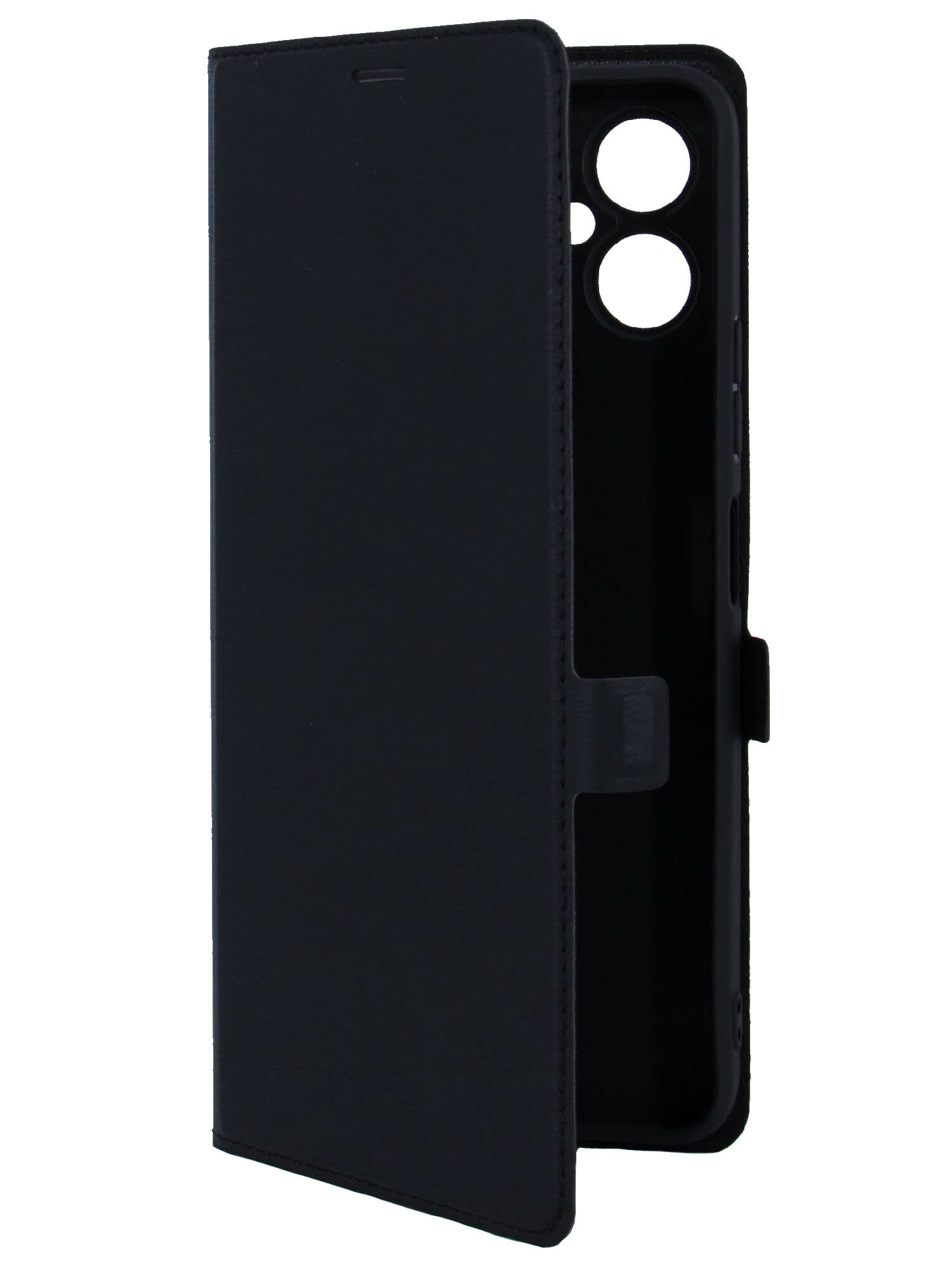 Чехол книжка на Tecno Camon 19 Neo (Техно Камон 19 Нео) эко-кожа черный с функцией подставки отделением для пластиковых карт Book case Miuko