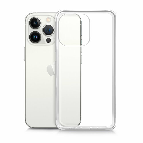 Чехол на Apple iPhone 13 Pro (Айфон 13 Про) силиконовый прозрачный с защитой (бортиком) вокруг камер, Miuko чехол на apple iphone 15 эпл айфон 15 прозрачный силиконовый с защитой бортиком вокруг камер miuko