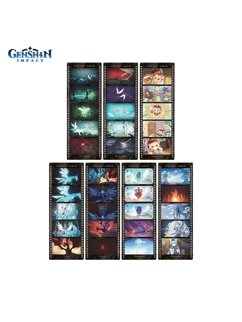 Набор закладок Genshin Impact Геншин Импакт A Glimpse Of The World Imitation Film Bookmark Set Mondstadt 6975213683545