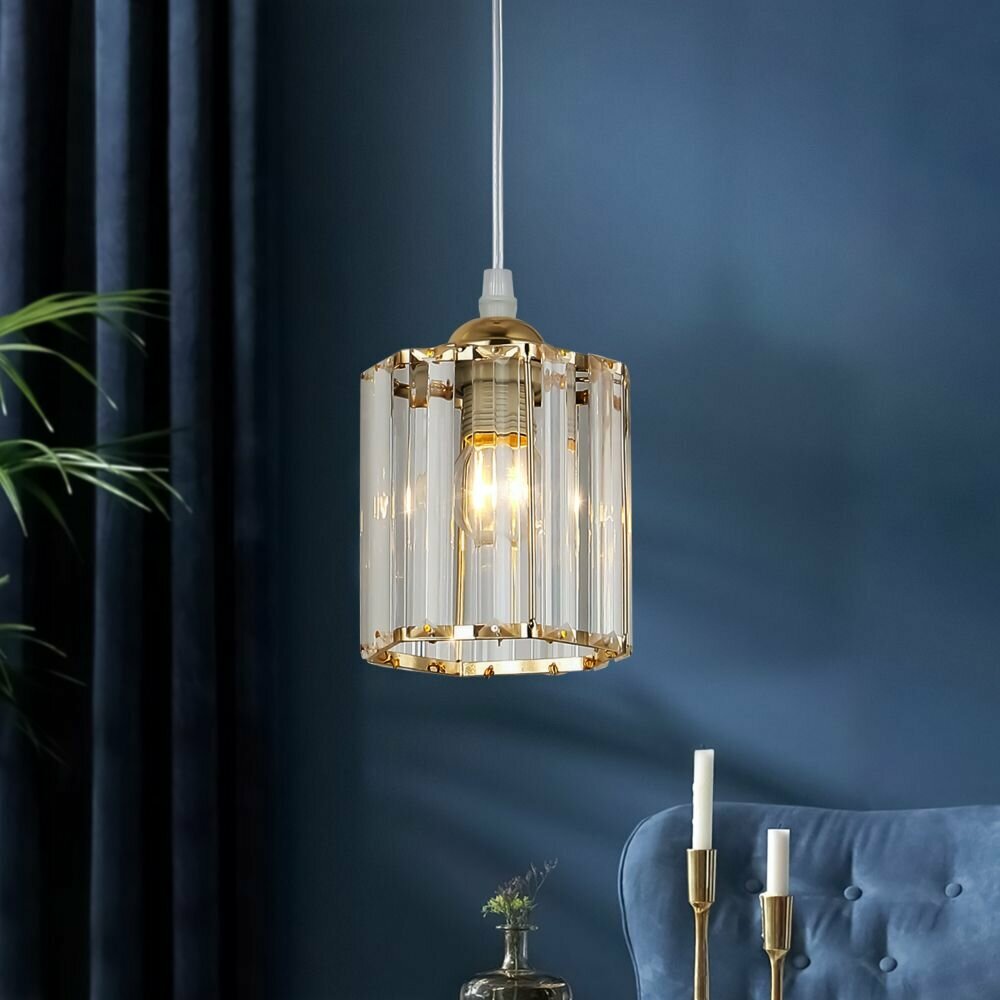 Светильник потолочный подвесной Rivoli Angelina под лампу 1хЕ27 40 Вт золото модерн 3м2