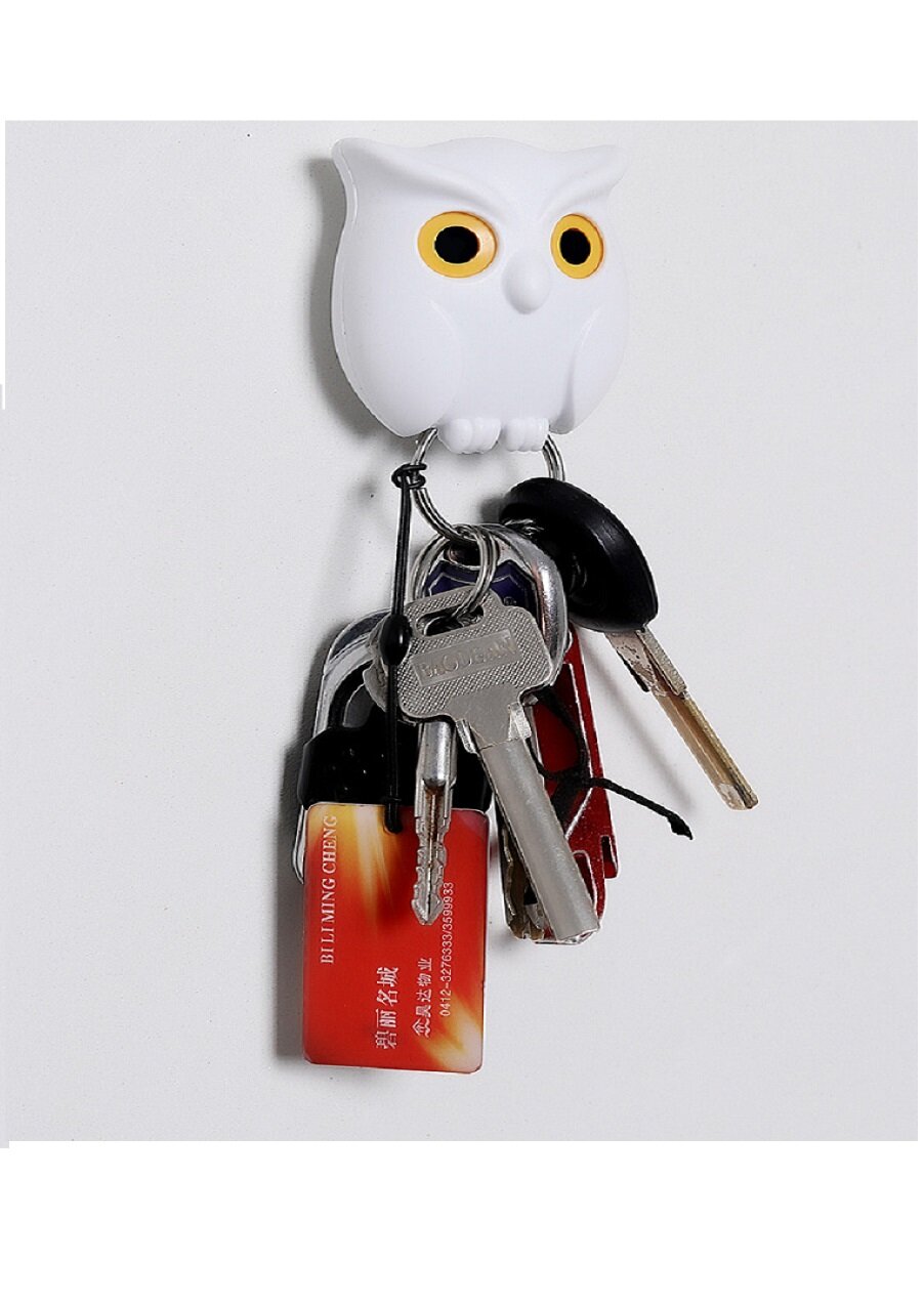 Крючки для ключей с глазками совушки, держатели для ключей, полотенца, белый - фотография № 6