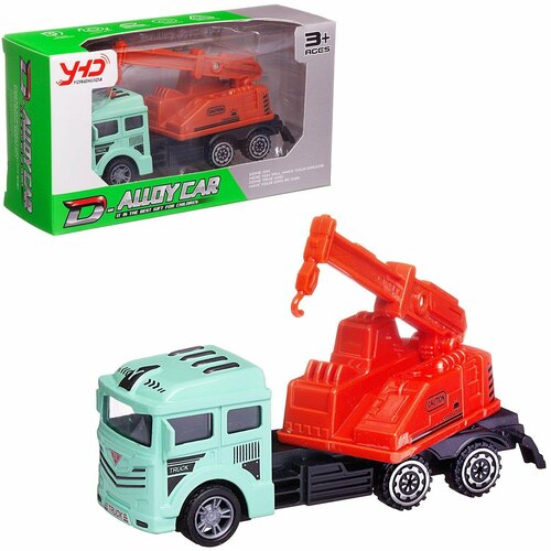 машинка строительная jkl подъемный кран 18х7 5х25 см в коробке junfa toys [wc 14227] Машинка Спецтехника. Подъемный кран, металлическая, инерционная, размер машинки 12х4,5х7см, в коробке - Junfa Toys [WT-07156]