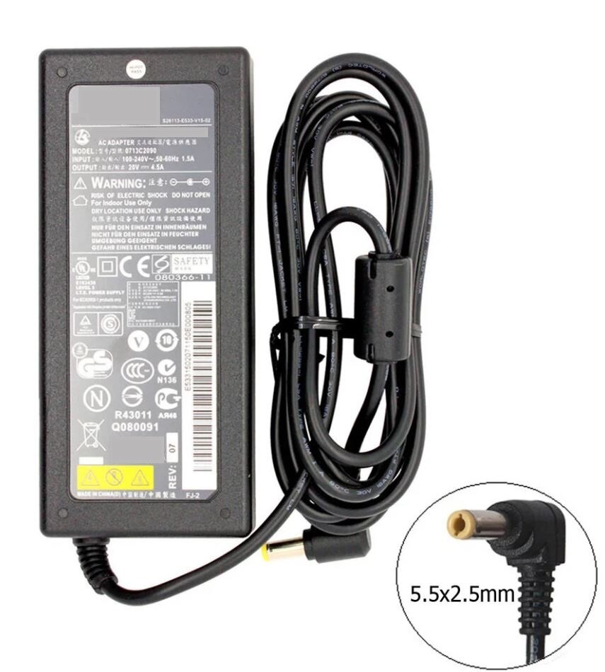 Блок питания для ноутбука FUJITSU 20V, 4.5A, 90W, 5.5x2.5мм