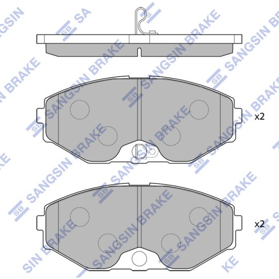 Колодки тормозные передние Sangsin Brake для NISSAN Maxima QX (A32/A33) 95-> / INFINITI J30/QX45, 4 шт