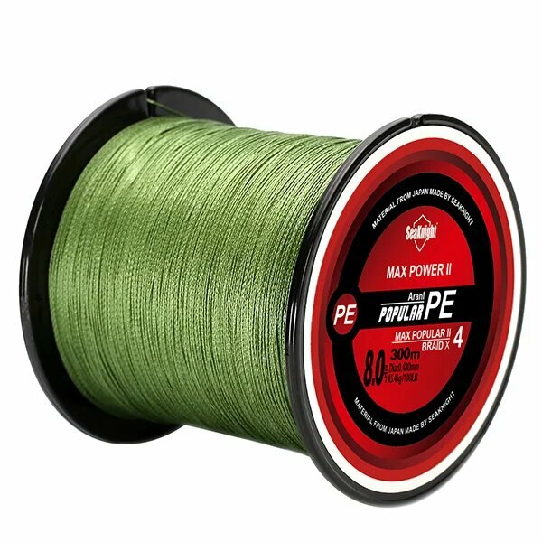 SeaKnight TriPoseidon плетенная леска 4-х нитей 300 м 8-20 lb green 1.0