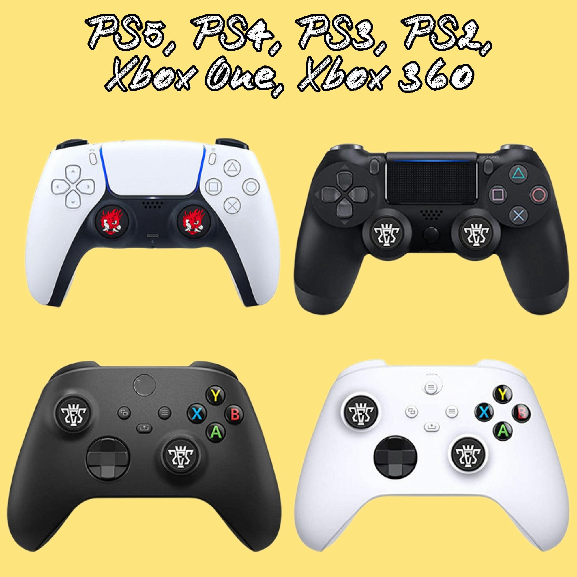 Защитные силиконовые накладки для джойстика PS5 DualSense, PS4 DualShock, Xbox 360 Xbox One Series Umbrella — фото 1