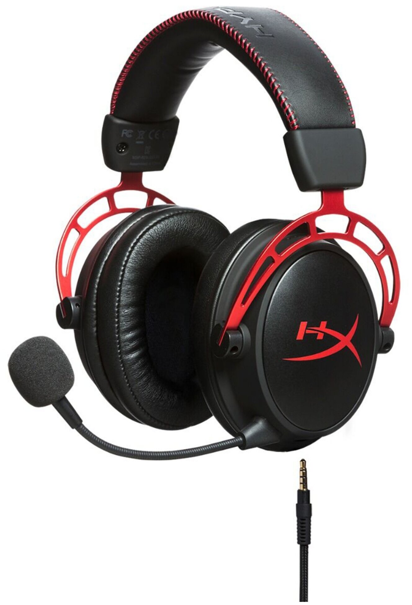 Проводные наушники HyperX Cloud Alpha, red balck, с двухкамерными динамиками, Съемный микрофон, Время работы 120 ч
