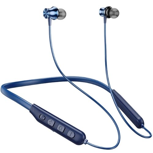 Bluetooth наушники вкладыши с микрофоном Hoco ES64 Easy Sound Navy Blue мобильная гарнитура, с дугой, синие