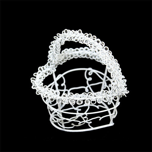 1204 Корзинка витая металлическая в форме сердца 45*65см (белый)