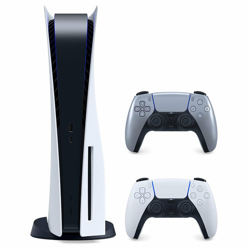 Игровая приставка Sony PlayStation 5 Slim с дисководом 1000 ГБ SSD серебро белый2-й геймпад 7299000₽