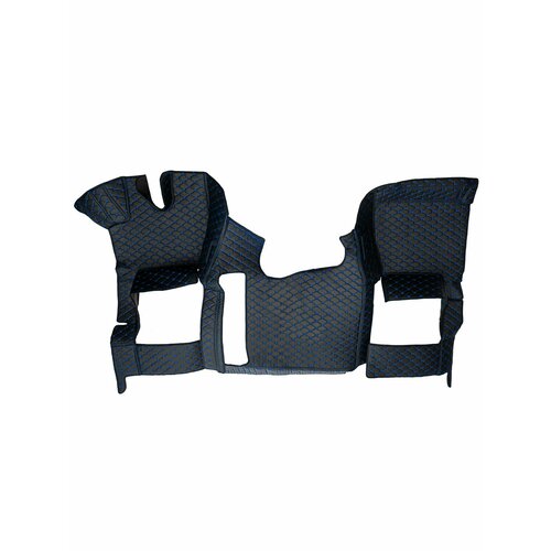 Ковры 3D стеганые для грузовых автомобилей SHACMAN X5000 X3000 рестайлинг черный цвет с синей строчкой Экокожа Шакман х3000 х5000 14000₽