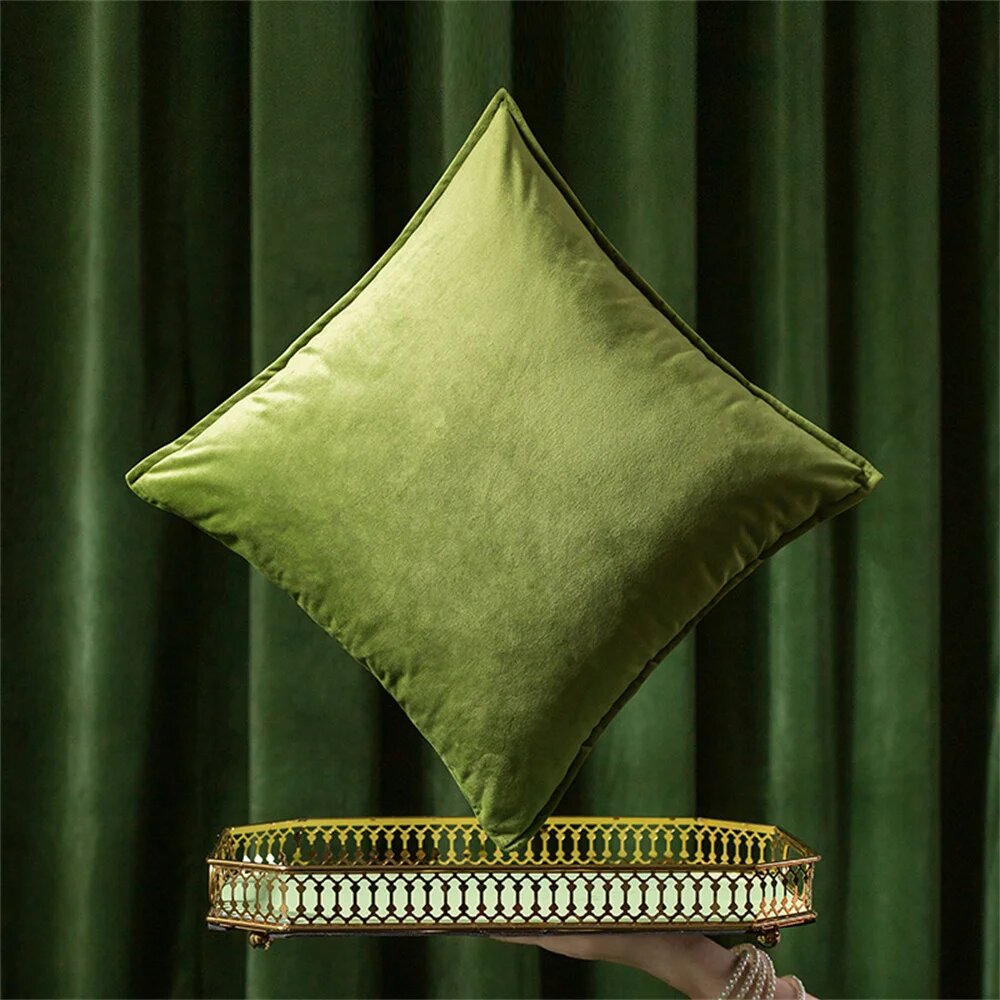 Бархатные наволочки Formaso 45x45 см золотые, 45X45cm(18 Inch), Темно-зеленый