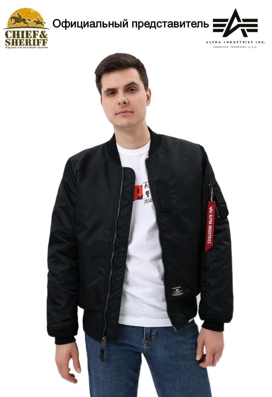 Бомбер ALPHA INDUSTRIES MA1 MOD, размер M, black