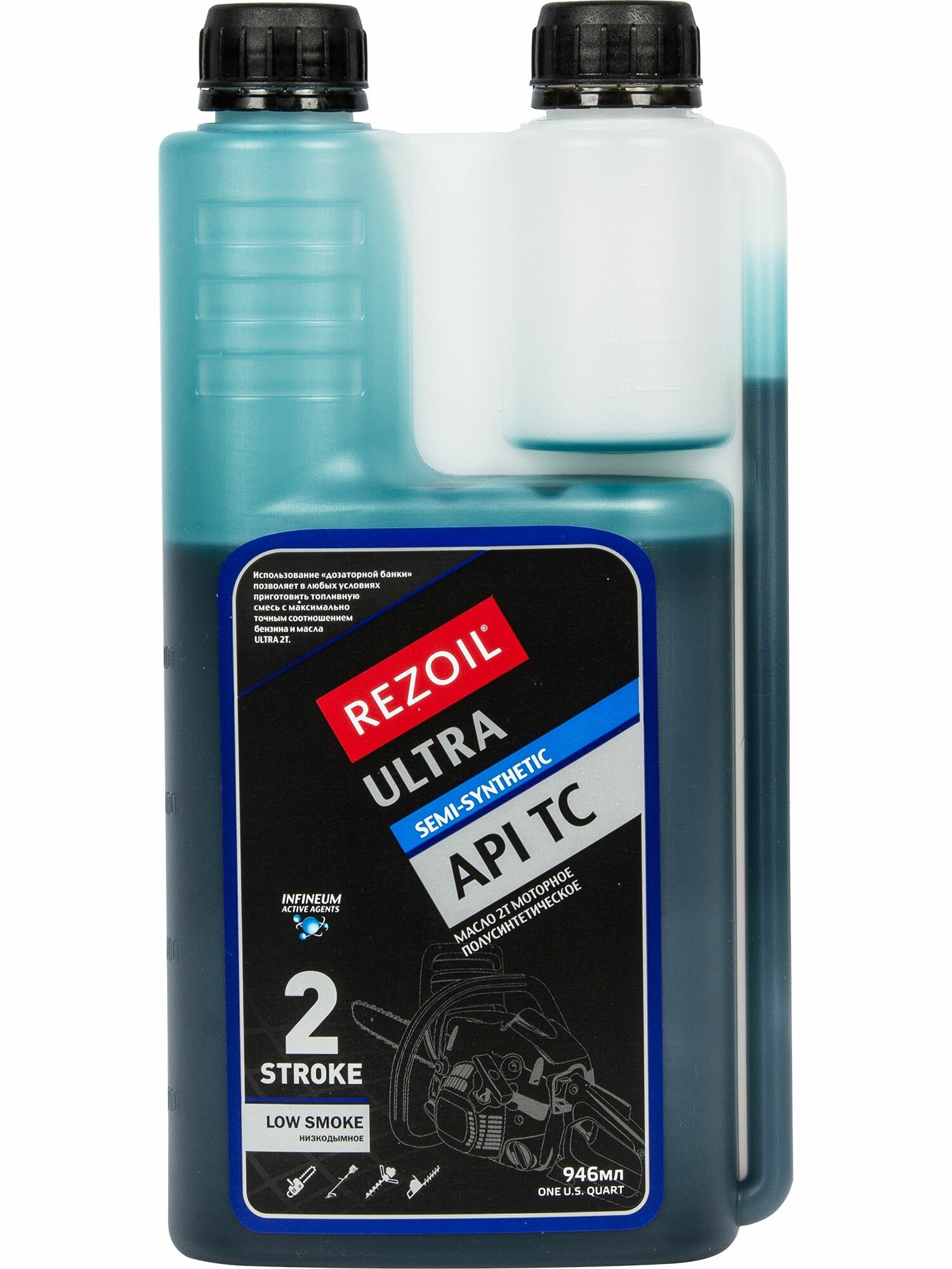 Масло моторное 2Т Rezoil Ultra полусинтетическое 946 мл