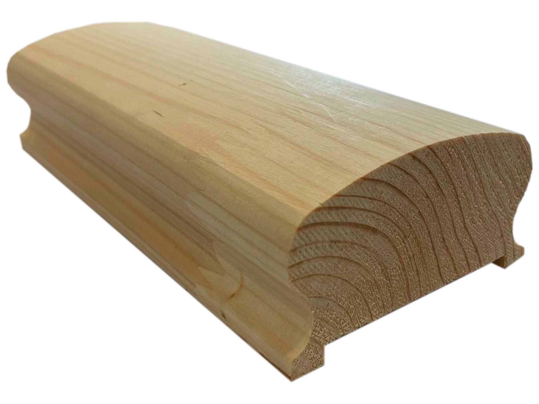 Поручень деревянный для лестницы 43х70х3000мм сорт А под балясину 50мм хвоя