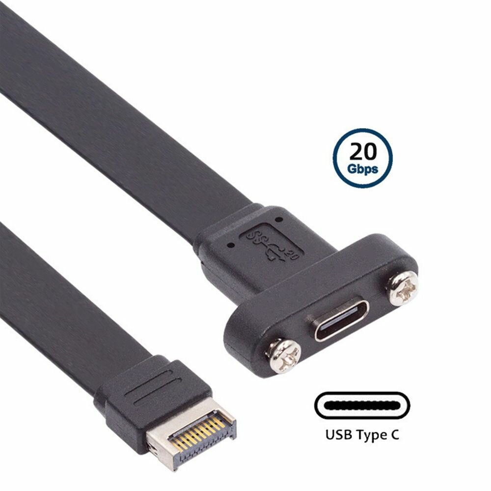Кабель портов USB3.2 Gen2x2 1xUSB-C, кабель Type-E, 50 см (ORIENT C182E-NB1-20) — фото 1