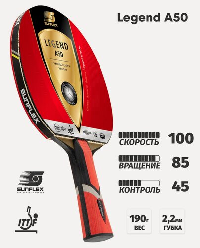 Изображение товара Ракетка для настольного тенниса Sunflex Legend A50