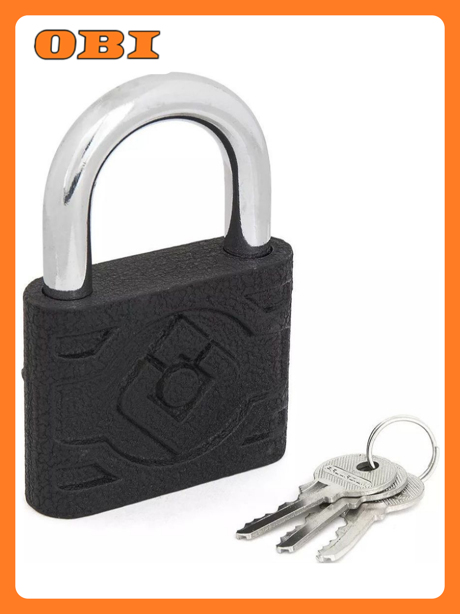 Замок навесной Palladium 303F-75 черный 3 ключа закаленная сталь