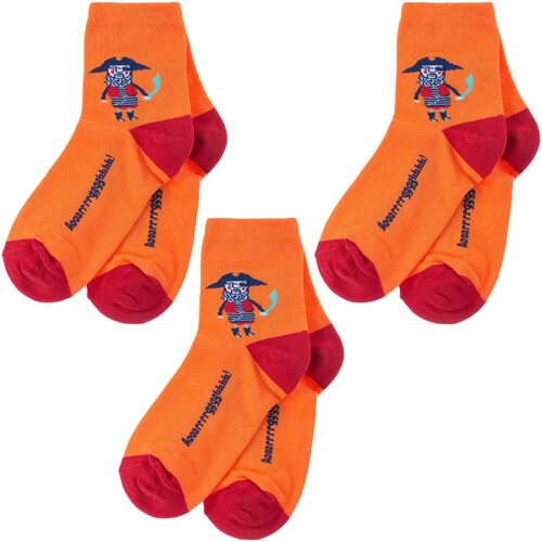 Носки AKOS 3 пары, размер 14-16, оранжевый носки akos 3 пары размер 16 фиолетовый
