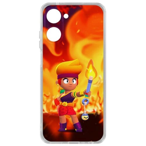 Чехол-накладка Krutoff Clear Case Brawl Stars-Амбер для Realme 10 4G чехол накладка krutoff clear case brawl stars темный корсар карл для realme 10 4g