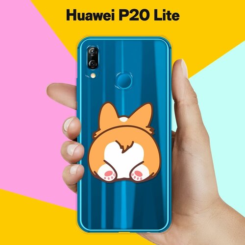 Силиконовый чехол Корги лежит на Huawei P20 Lite силиконовый чехол корги ван гога на huawei p20 lite