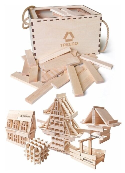 Развивающий конструктор Триго из 100 деревянных планок
