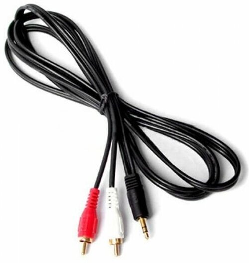 Шнур Джек 3.5мм - 2RCA (тюльпан) штекера 3,0 м (nikel plastik) APH-095-3