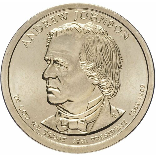Монета 1 доллар Эндрю Джонсон. Президенты. США. D, 2011 г. в. Состояние UNC (из мешка)