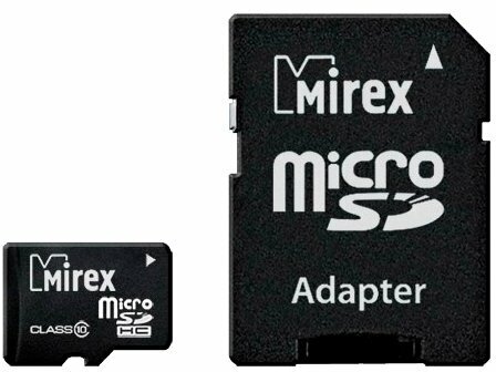 Карта памяти Micro SDHC 4GB Class 10 Mirex 13613-AD10SD04 + адаптер SD - фото №2