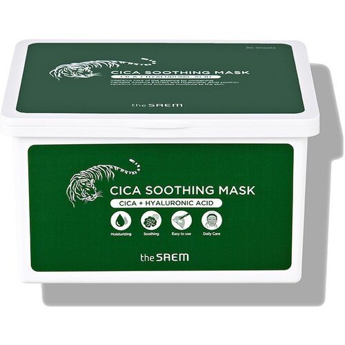 Набор масок тканевых с центеллой The Saem Cica Soothing Mask, 30 шт