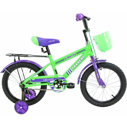 Детский велосипед TORRENT Liberty (добавочные колёса,1 скорость, колеса 16 д, рама сталь, корзина)