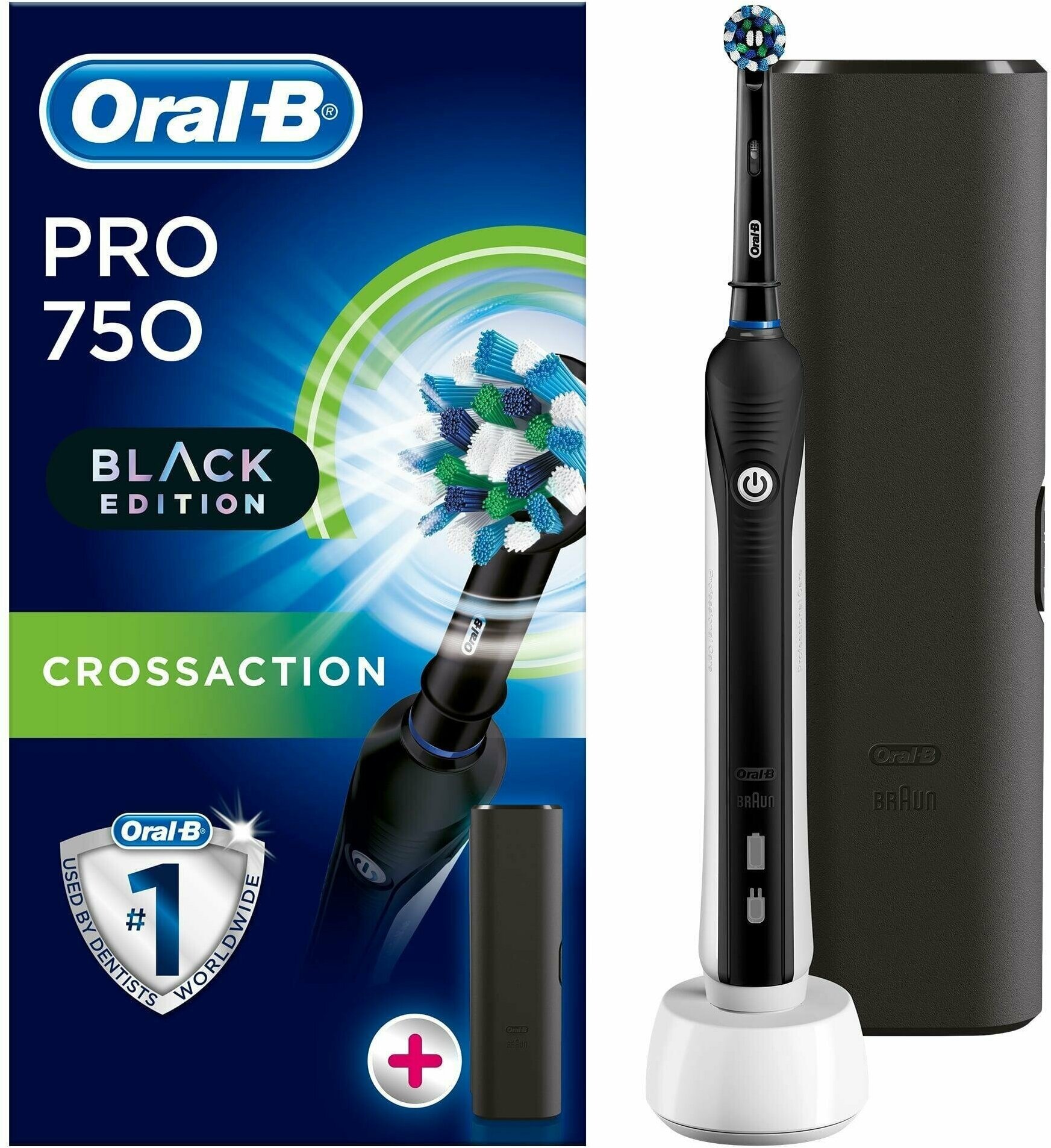 Электрическая зубная щетка Oral-B Pro-750, черный (O80318369) - фото №16