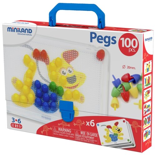 фото Miniland мозаика pegs 20 мм 100