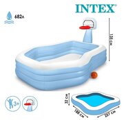 INTEX Игровой центр «Семейный», 257 х 188 х 135 см, с баскетбольным кольцом + мяч, 57183NP INTEX