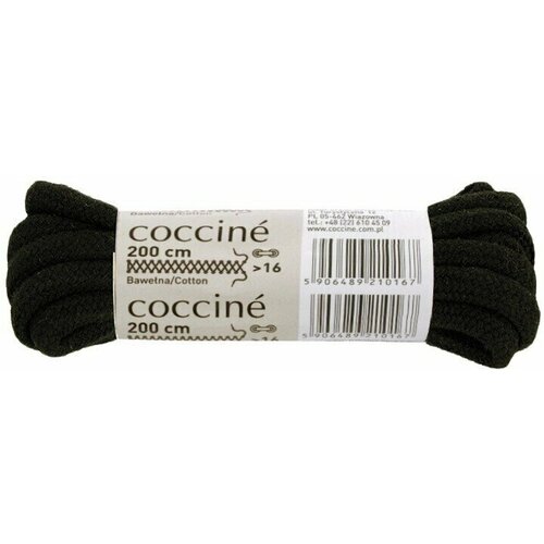 Шнурки хлопковые круглые толстые Coccine, черный, 5 мм, 200 см