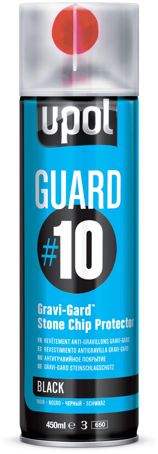 Антигравийное покрытие U-POL GUARD#10 черный 450мл. аэрозоль