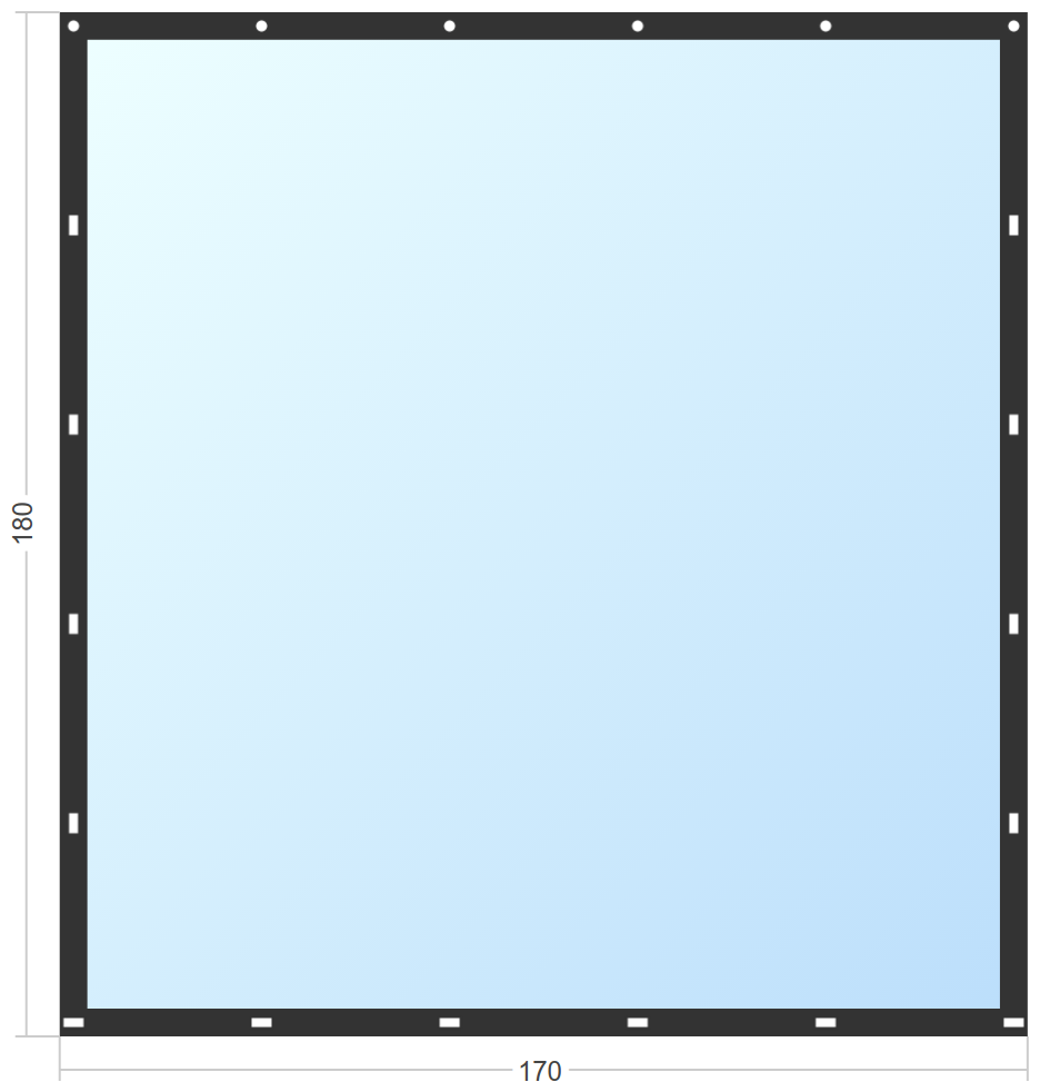 Мягкое окно Софтокна 170х180 см съемное, Скоба-ремешок, Прозрачная пленка 0,7мм, Черная окантовка, Комплект для установки - фотография № 3