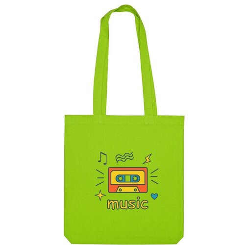 Сумка шоппер Us Basic, зеленый детская футболка ретро 80 дискотека постер кассета музыка 128 красный