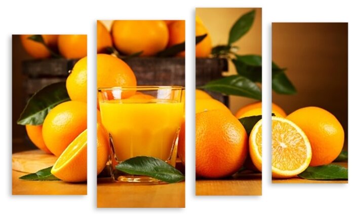 Модульная картина на холсте "Апельсиновый фреш" 150x118 см