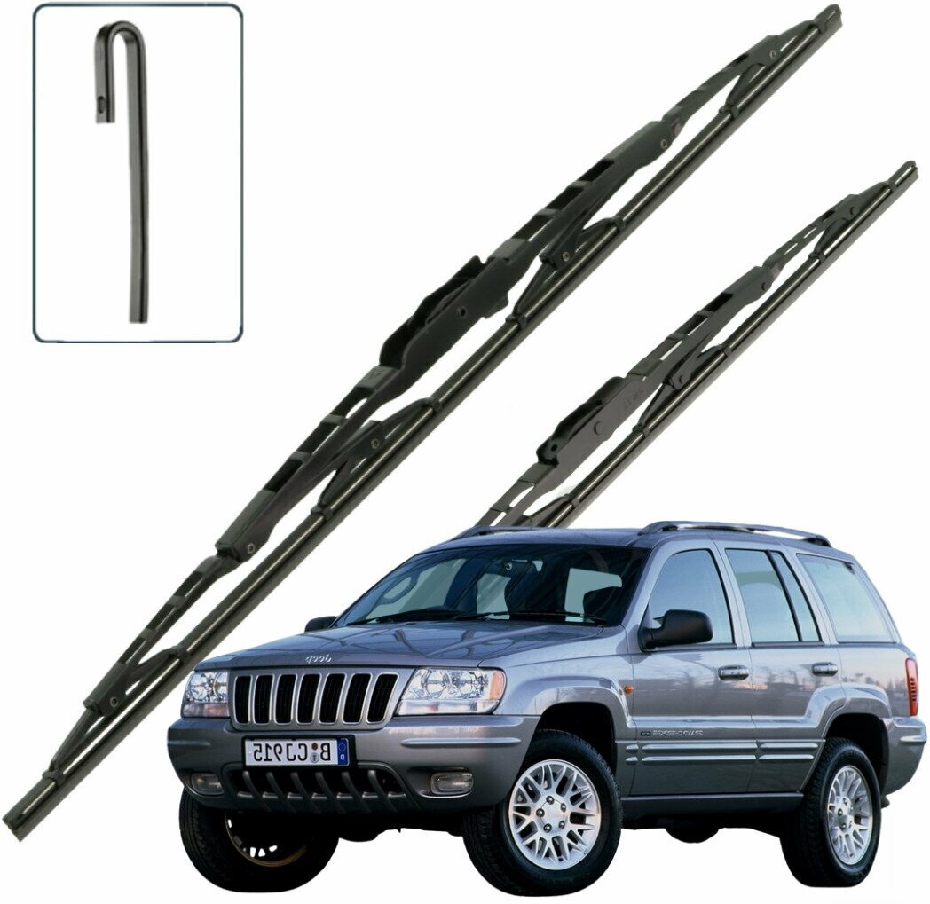 Дворники Jeep Grand Cherokee (3) WH Джип Гранд Чероки 5 дв. 2004 2005 2006 2007 Щетки стеклоочистителя каркасные для автомобиля 530-530 2 шт.