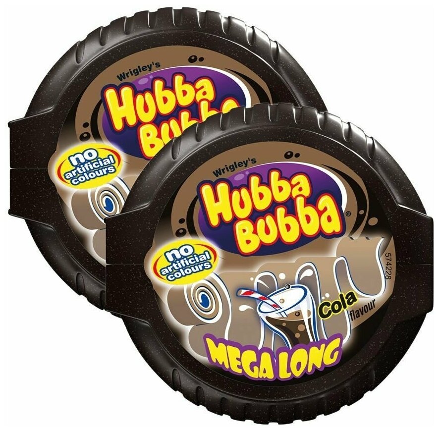 Жевательная резинка Wrigley's Hubba Bubba Mega Long со вкусом колы (Германия) 56 г (2 шт)