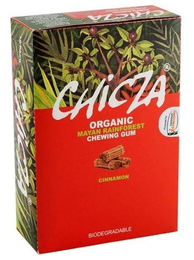 Жевательная резинка CHICZA ORGANIC органическая биоразлагаемая Мексика 10 шт х 15г