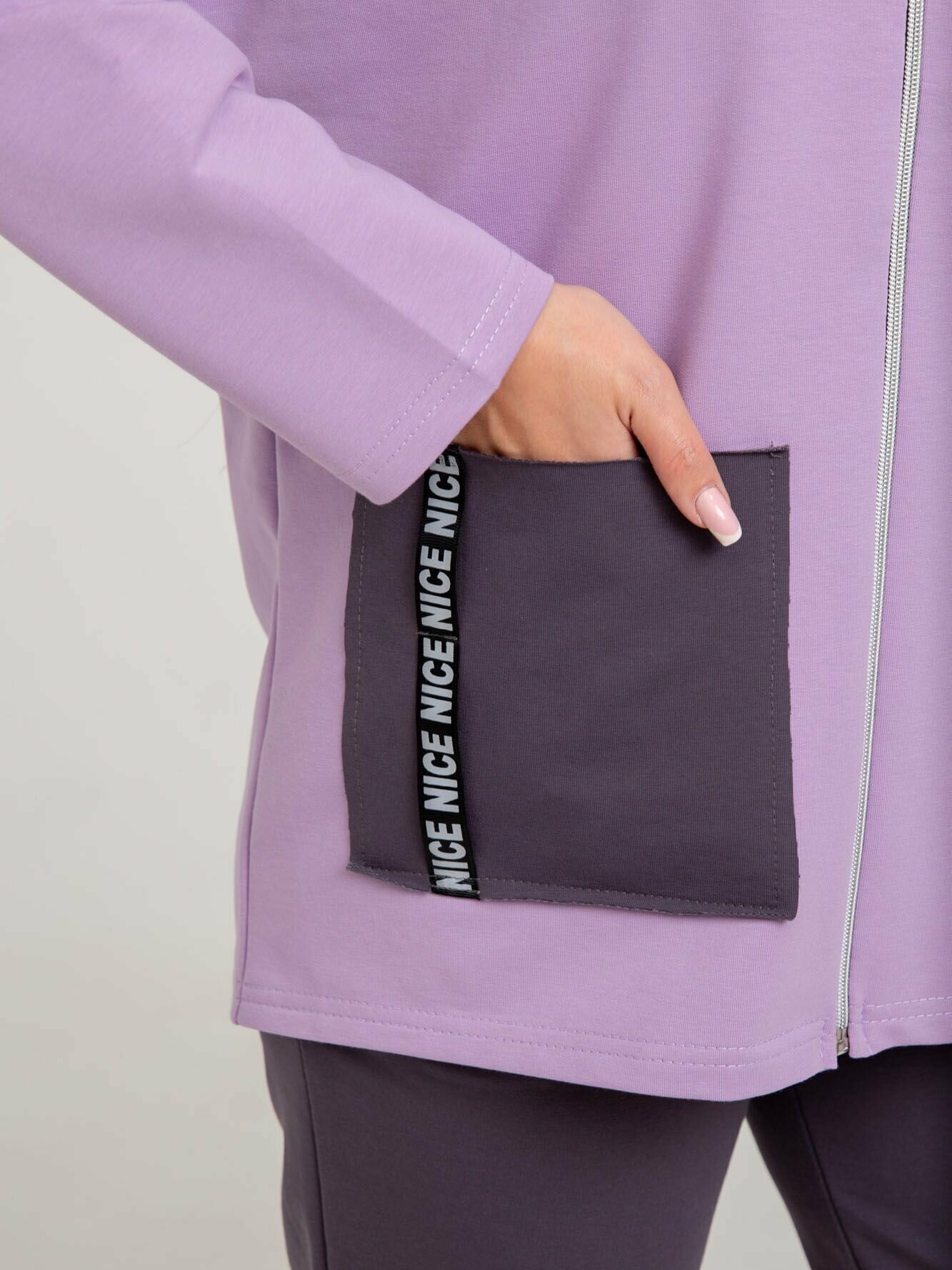Костюм Dianida, худи и брюки, силуэт свободный, размер 62, фиолетовый - фотография № 14