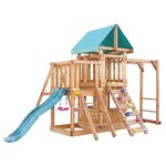 Домик Babygarden с балконом, закрытым домиком, рукоходом, скалолазкой и горкой 1.8 м - изображение