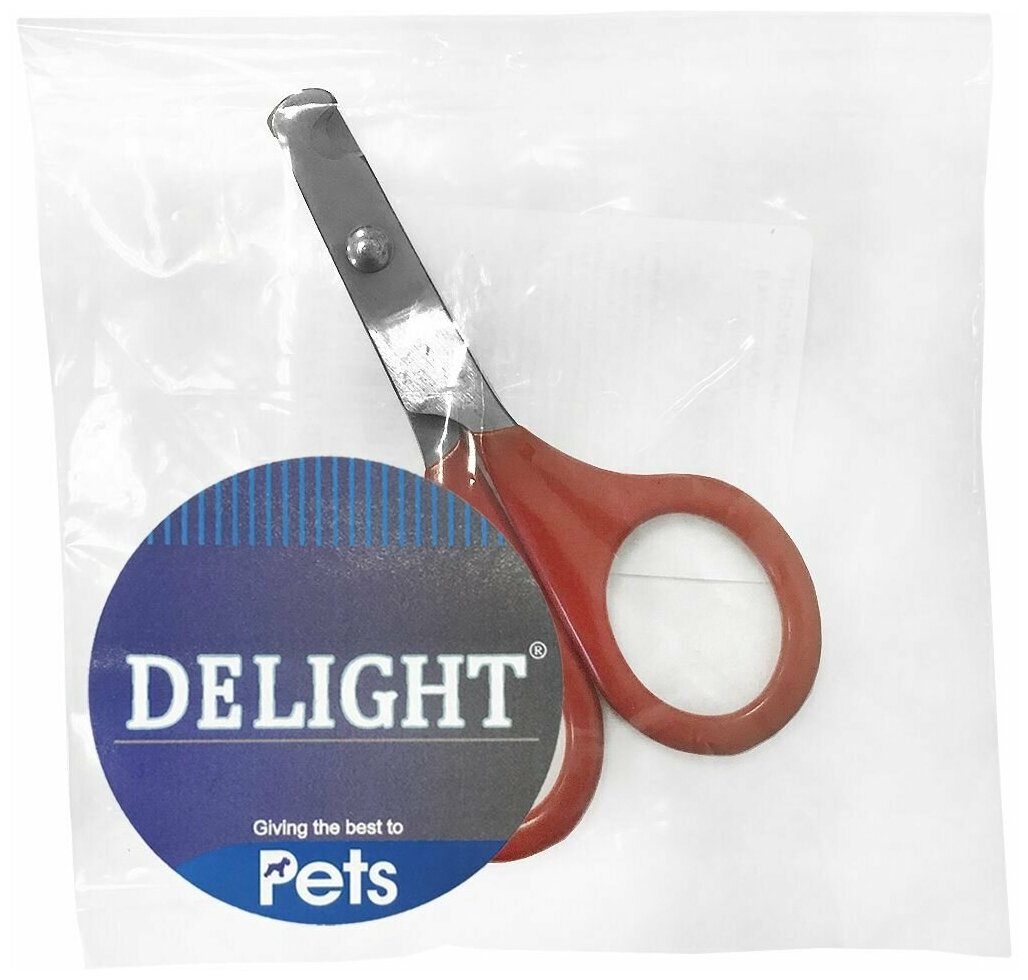Когтерез-ножницы для кошек и собак малых и средних пород DeLIGHT малый (S) загнутый, в пакете, красный, 2003-08 - фотография № 11