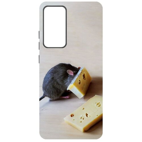 Чехол-накладка Krutoff Soft Case Мышь и сыр для Xiaomi 12X черный чехол накладка krutoff soft case мышь и сыр для realme c30 черный