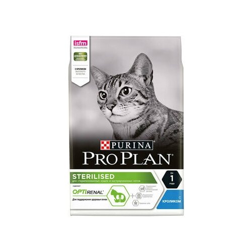 Purina PRO PLAN STERILISED Сухой корм для стерилизованных кошек и кастрированных котов, с кроликом, 400 г