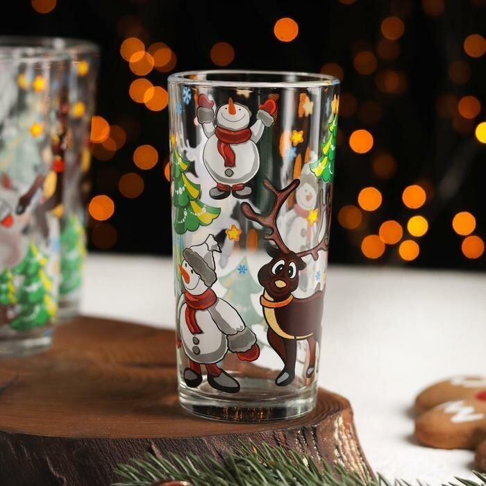Набор стаканов «Рождественская сказка», стеклянный, 250 мл, 6 шт - фотография № 4
