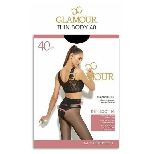 Колготки Glamour Thin Body, 40 den, размер 3, черный