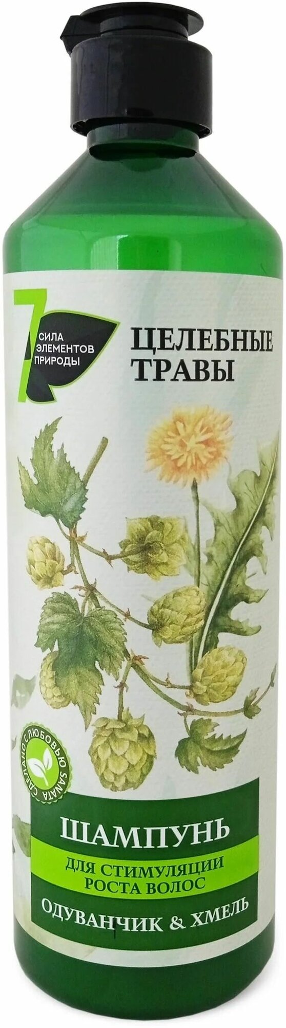 SANATA Шампунь Целебные Травы для стимуляции роста волос Одуванчик и Хмель, 500 мл